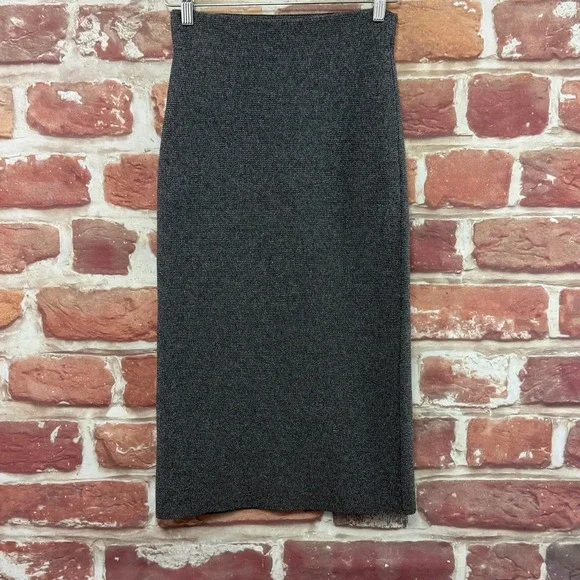 Anthropologie Current Air Skirt Women's XS Black White Knit Ribbed Stretchy Midi - Picture 6 of 8